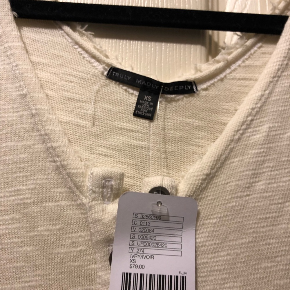 Cream long sleeve tunic shirt